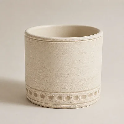 Seramik Saksı Açık Kahve 16*14 cm (AK.JH0066) - 7