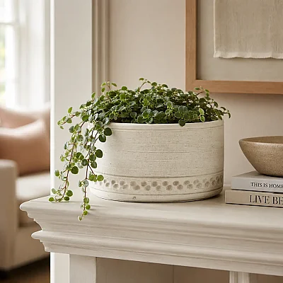 Seramik Saksı Açık Kahverengi 23*11 cm (AK.JH0074) - 3