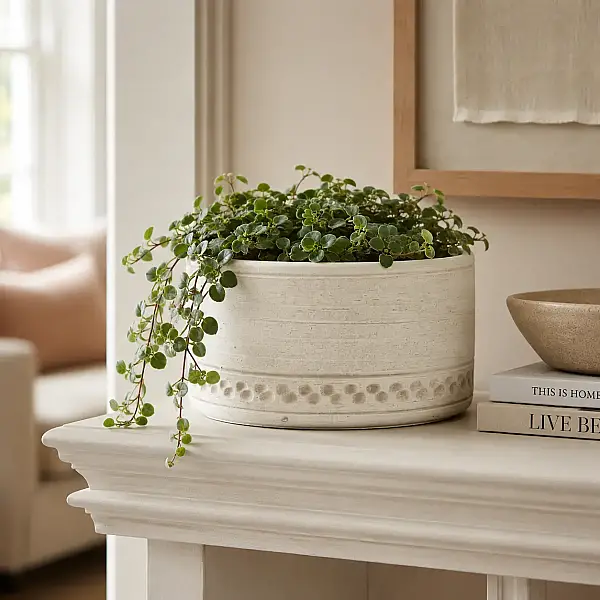 Seramik Saksı Açık Kahverengi 23*11 cm (AK.JH0074) - 3