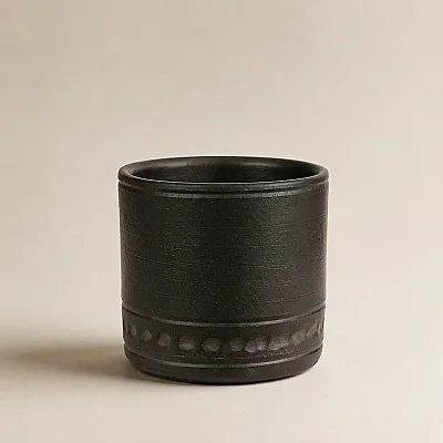 Seramik Saksı Kirli Kahve 14*13 cm (AK.JH0065) - 5