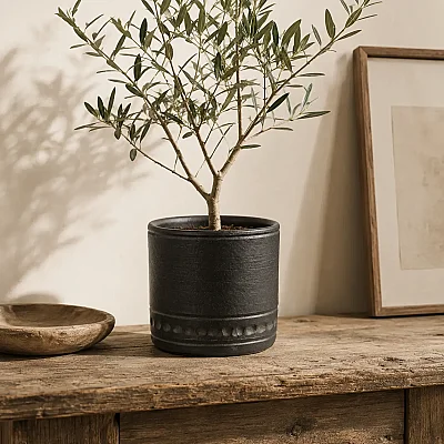 Seramik Saksı Kirli Kahve 14*13 cm (AK.JH0065) - 1
