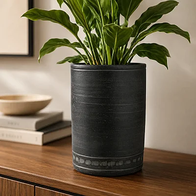 Seramik Saksı Kirli Kahve 17*25 cm (AK.JH0071) - 1