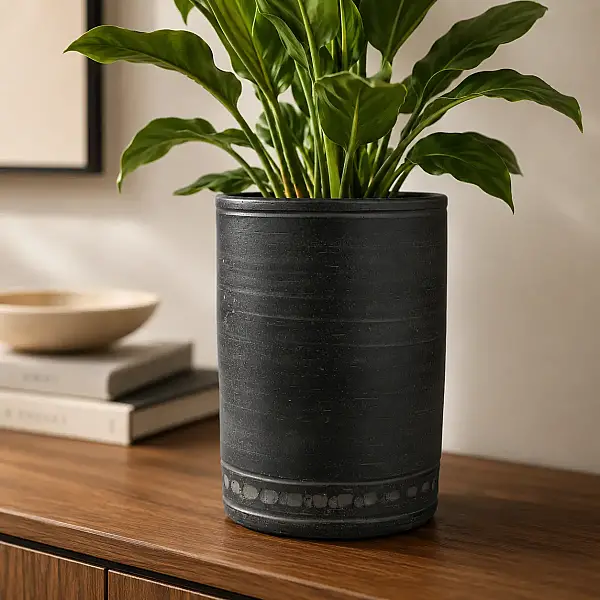 Seramik Saksı Kirli Kahve 17*25 cm (AK.JH0071) - 1