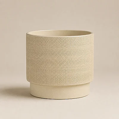 Seramik Saksı Light Bej 17*15 cm (AK.JH0031) - 6