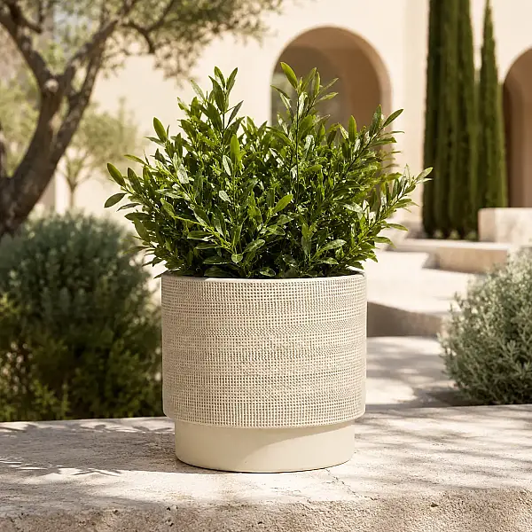 Seramik Saksı Light Bej 24*22 cm (AK.JH0035) - 1