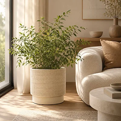 Seramik Saksı Light Bej 24*22 cm (AK.JH0035) - Vitale (1)