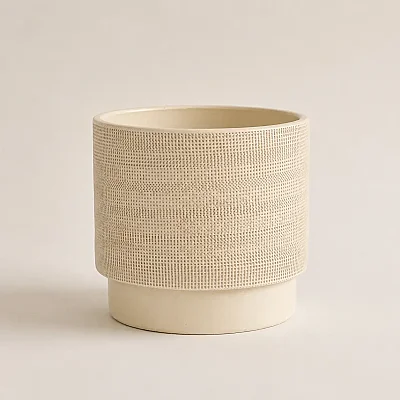 Seramik Saksı Light Bej 24*22 cm (AK.JH0035) - 7