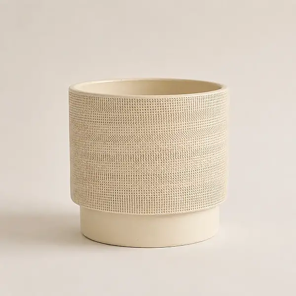 Seramik Saksı Light Bej 24*22 cm (AK.JH0035) - 7