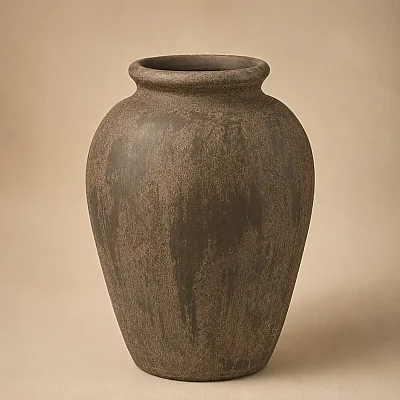 Seramik Vazo Kahverengi Sand Chocolate 24*30 cm (AK.JH0019) - 4