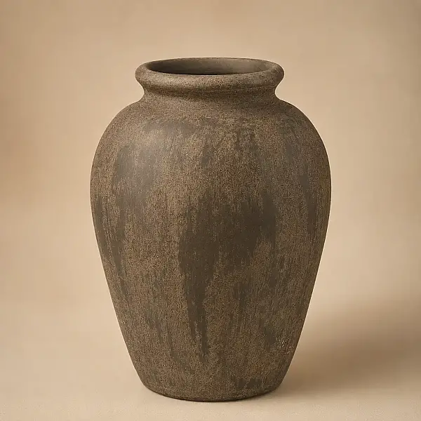 Seramik Vazo Kahverengi Sand Chocolate 24*30 cm (AK.JH0019) - 4
