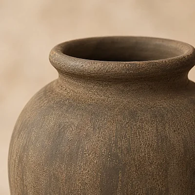 Seramik Vazo Kahverengi Sand Chocolate 24*30 cm (AK.JH0019) - 6