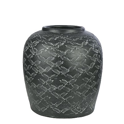 Seramik Vazo Koyu Gri 23*25 cm (AK.JH0010) - Vitale (1)