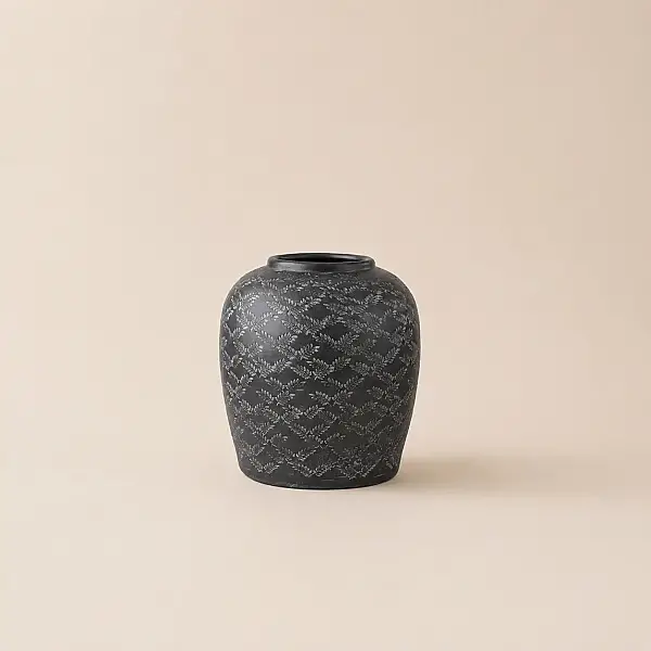 Seramik Vazo Koyu Gri 27*30 cm (AK.JH0012) - 5