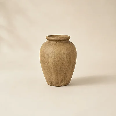 Seramik Vazo Kum Beji 24*30 cm (AK.JH0018) - 6
