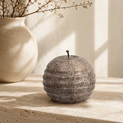 Şeritli Top Mum Kahve 13cm (AK.BRSM103-KA) - 1