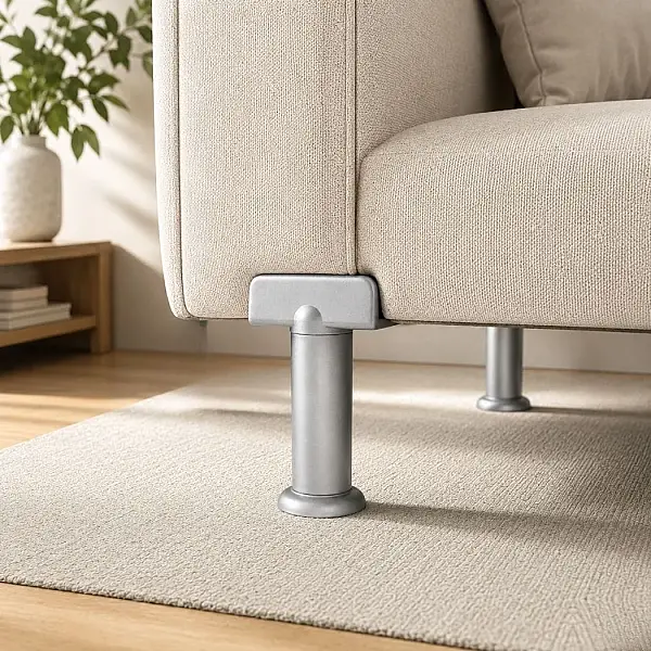 Sese U Tipi Mobilya Ayağı Plastik Mat Krom 10cm (401-14-10-24) - 1