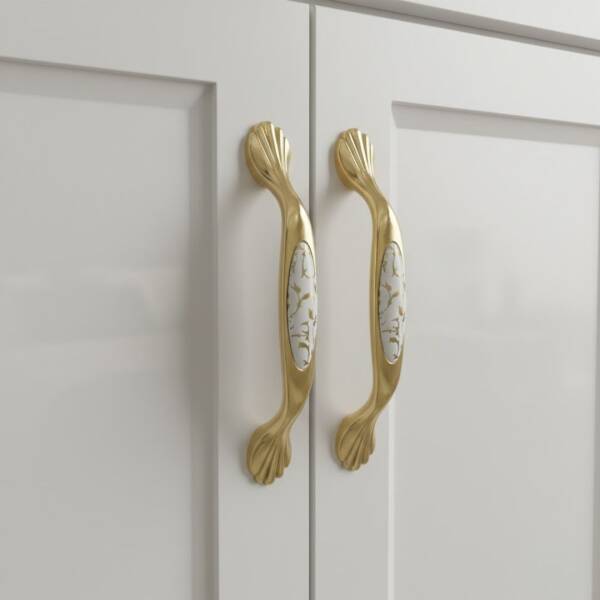 Tomurcuk Porselen Beyaz Mobilya Kulbu 128mm (198-18-128-28) - 1