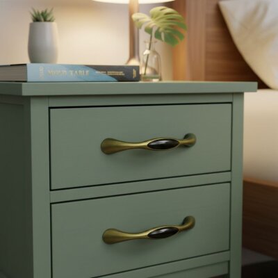 Tomurcuk Porselen Mobilya Kulbu Antik Sarı/Siyah 128mm (198-35-128-94) - Tomurcuk Porselen