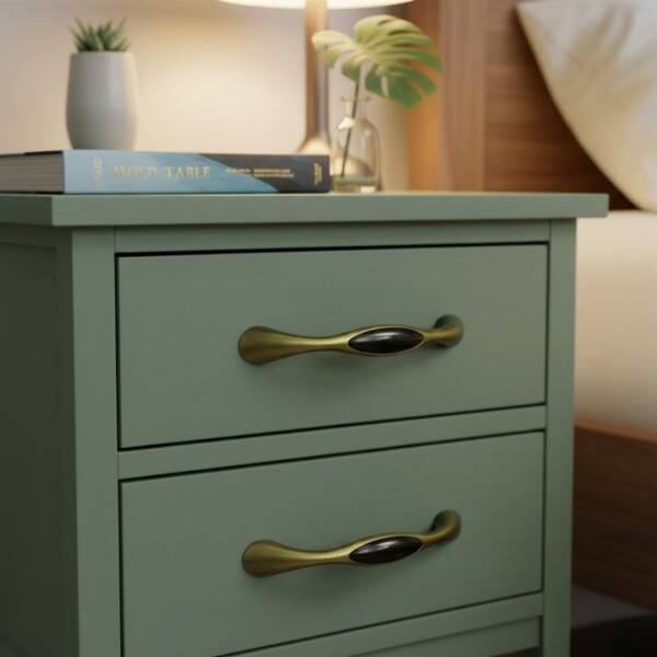 Tomurcuk Porselen Mobilya Kulbu Antik Sarı/Siyah 128mm (198-35-128-94) - 1