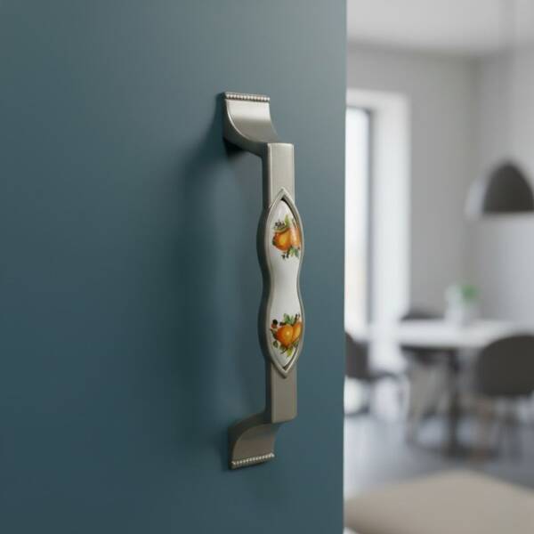 Tomurcuk Porselen Mobilya Kulbu Saten/Beyaz 128mm (198-48-128-81) - 1