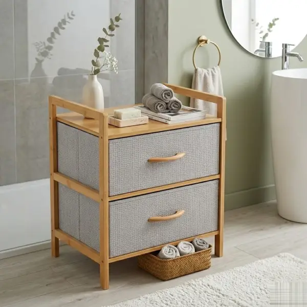 Sese 2 Çekmeceli Bambu Kabin (PNL-B9199 PC) - 1