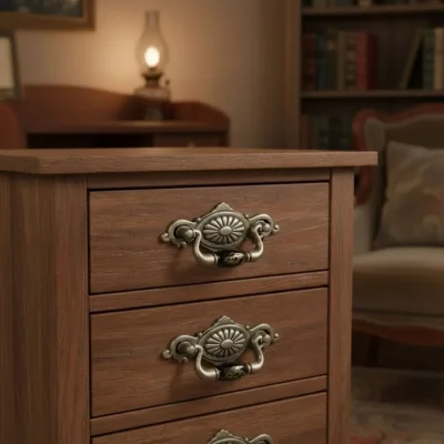 Tomurcuk Porselen Mobilya Kulbu Antik Gümüş/Siyah 32mm (198-47-32-20) - 1