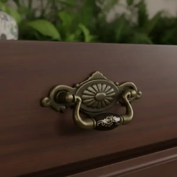 Tomurcuk Porselen Mobilya Kulbu Antik Sarı/Siyah 32mm (198-47-32-94) - 1