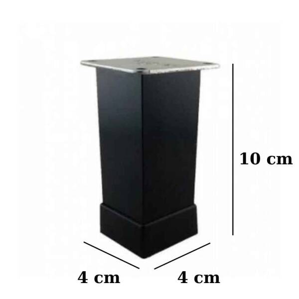Eroğlu Siyah Düz Metal Ayak 40x40mm 10cm (401-01-10-02) - 2