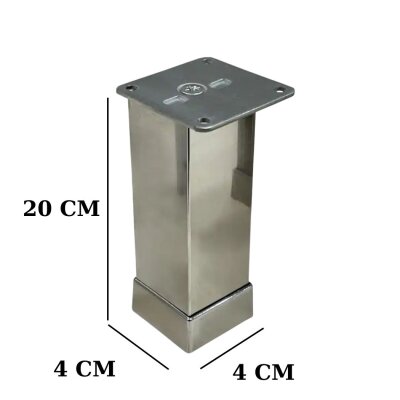 Eroğlu Düz Metal Ayak 40x40mm 20cm Krom (401-01-20-18) - Eroğlu (1)