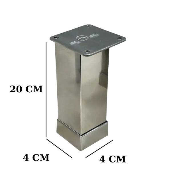 Eroğlu Düz Metal Ayak 40x40mm 20cm Krom (401-01-20-18) - 2