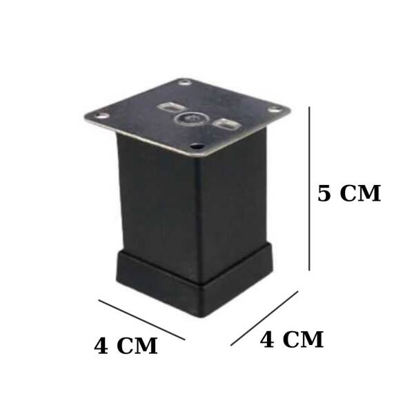 Eroğlu Düz Metal Ayak 40x40mm 5cm Siyah (401-01-5-02) - 2