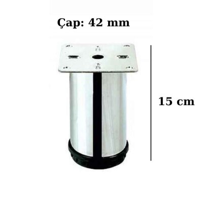 Sese Plastik Bingolu Krom Metal Ayak 15cm Çap:42mm (401-04-15-18/1) - Sese (1)