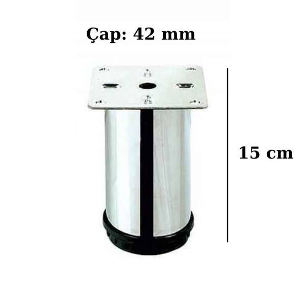 Sese Plastik Bingolu Krom Metal Ayak 15cm Çap:42mm (401-04-15-18/1) - 2