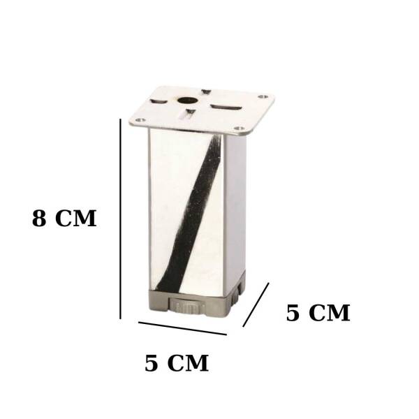 Eroğlu Krom Düz Metal Ayak 8cm 50x50mm (401-10-8-18) - 2
