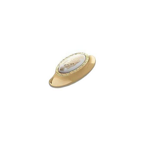 Tomurcuk Porselen Mobilya Kulbu Altın Beyaz 64mm Kulp (198-02-64-16) - 3