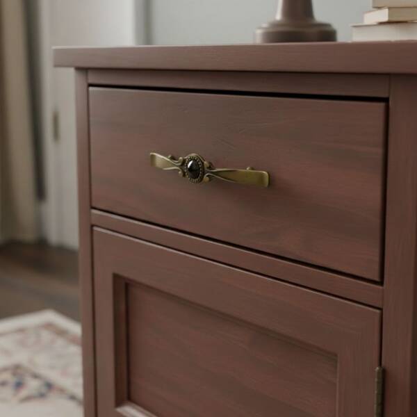 Tomurcuk Porselen Antik Sarı/Siyah Mobilya Kulbu 96mm Kulp (198-39-96-94) - 1