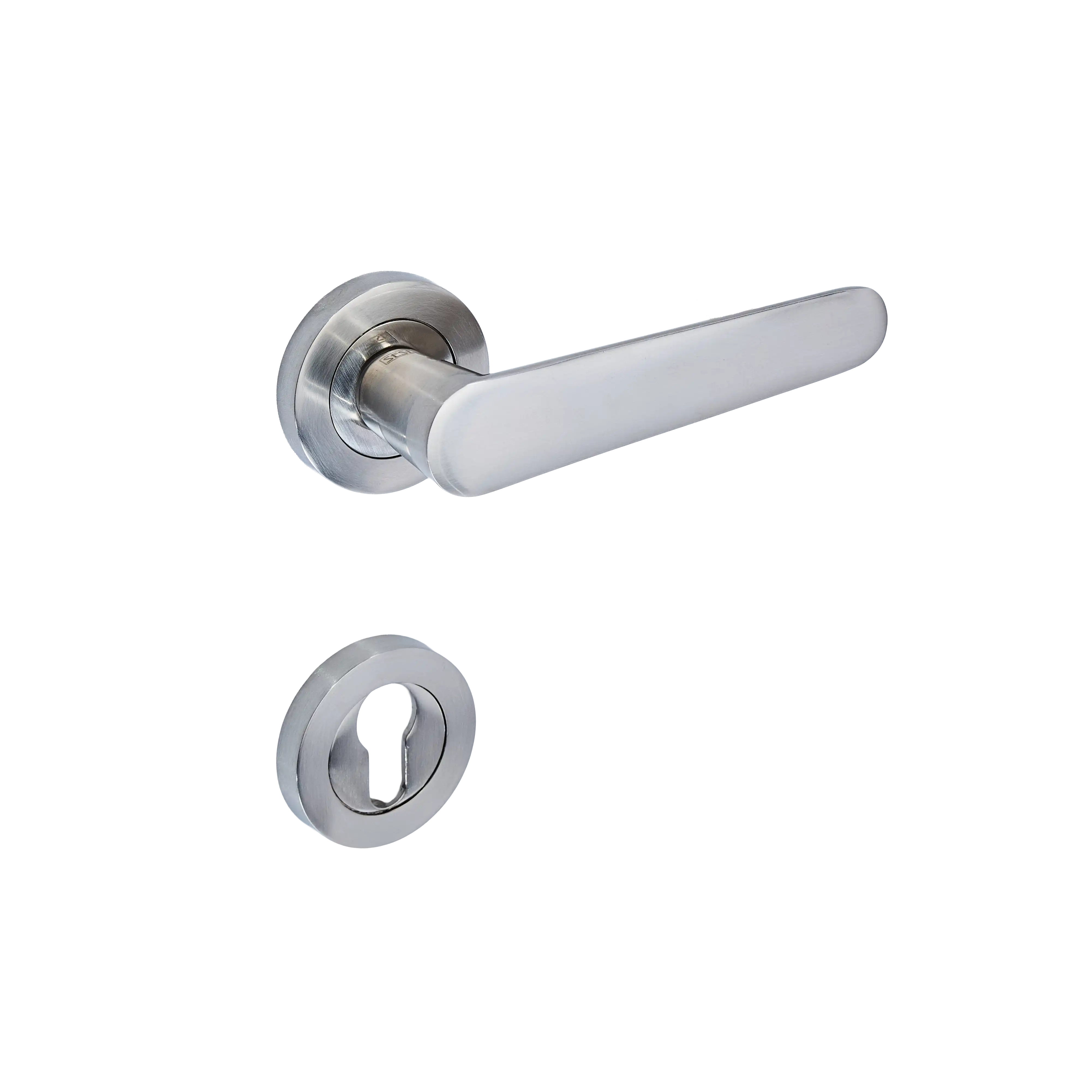 Sese Ada Modeli Yale Rozetli Kapı Kolu Inox Renk (200-204R-03-53) - 2
