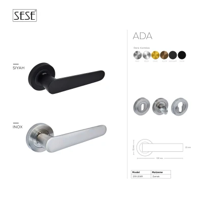 Sese Ada Modeli Yale Rozetli Kapı Kolu Siyah Renk (200-204R-03-02) - 3