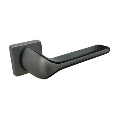 Sese Alev Modeli Yale Rozetli Dış Kapı Kolu Siyah/Antrasit Renk (200-259R-03-02/54) - 2