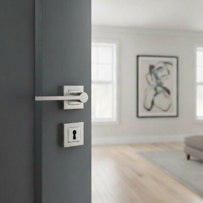 Sese Argun Oda Kare Saten Rozetli Kapı Kolu (200-258R-01-53) - Armax