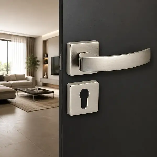 Sese Arya Modeli Yale Rozetli Dış Kapı Kolu Inox Renk (200-202R-03-53) - 1