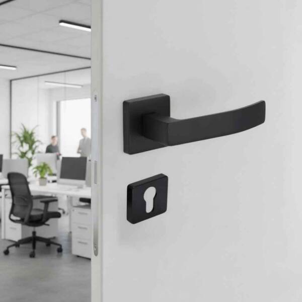 Sese Arya Modeli Yale Rozetli Dış Kapı Kolu Siyah (200-202R-03-02) - 1