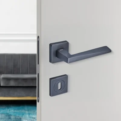 Sese Ayla Modeli Kare Rozetli Oda Kapı Kolu Antrasit (200-242R-01-54) - Sese (1)