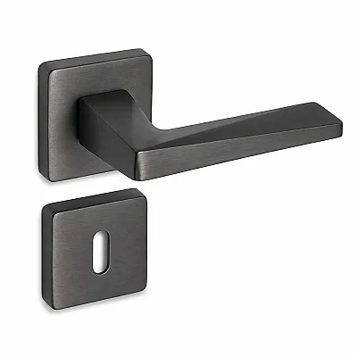 Sese Ayla Modeli Kare Rozetli Oda Kapı Kolu Antrasit (200-242R-01-54) - Sese (1)
