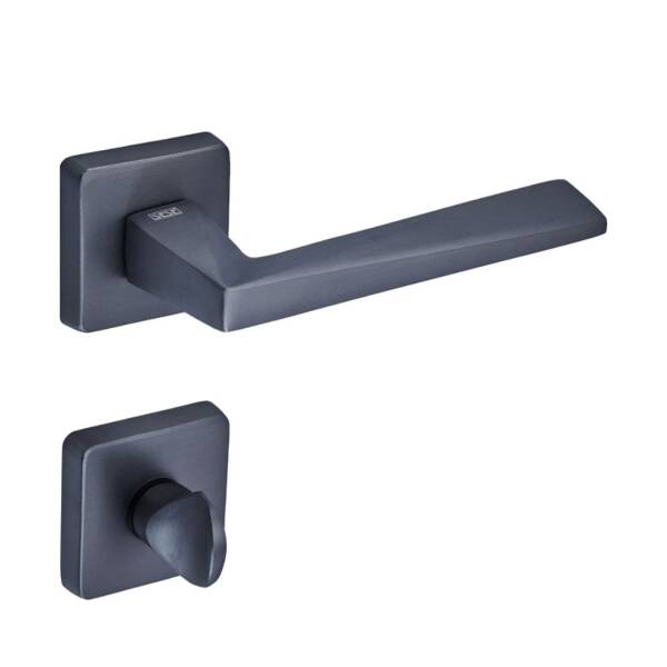 Sese Ayla Modeli Kare Rozetli Wc Kapı Kolu Antrasit (200-242R-02-54) - 1