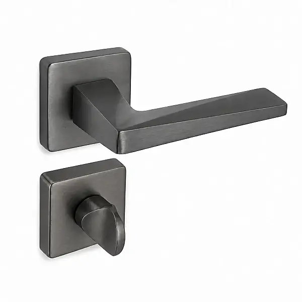 Sese Ayla Modeli Kare Rozetli Wc Kapı Kolu Antrasit (200-242R-02-54) - 2