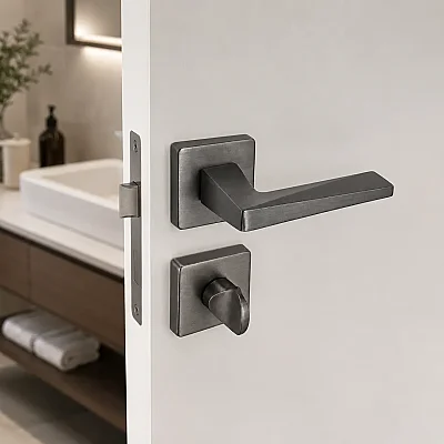 Sese Ayla Modeli Kare Rozetli Wc Kapı Kolu Antrasit (200-242R-02-54) - 1