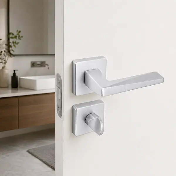 Sese Ayla Modeli Kare Rozetli Wc Kapı Kolu Saten (200-242R-02-53) - 1