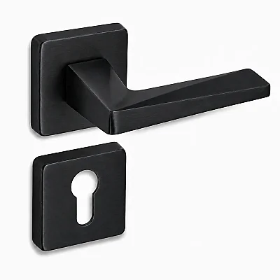Sese Ayla Modeli Yale Rozetli Kapı Kolu Siyah (200-242R-03-02) - Sese (1)