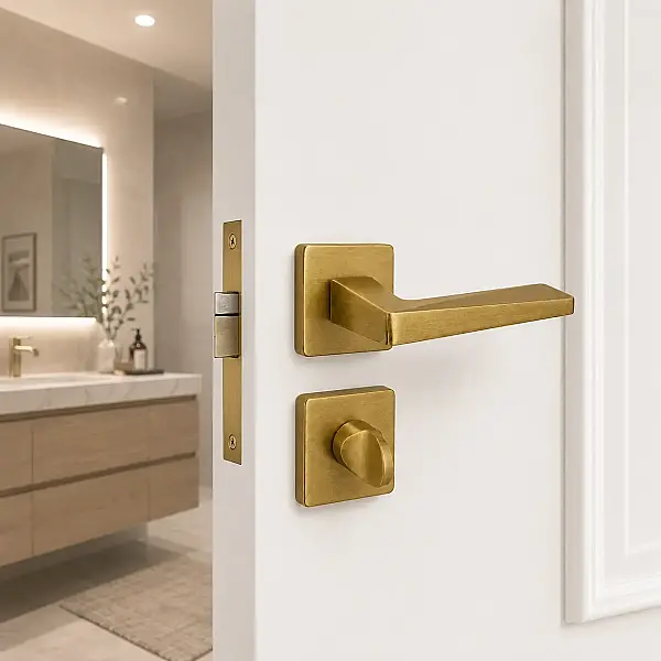 Sese Ayla Modeli Rozetli Wc Kapı Kolu Titanyum (200-242R-02-05) - 1